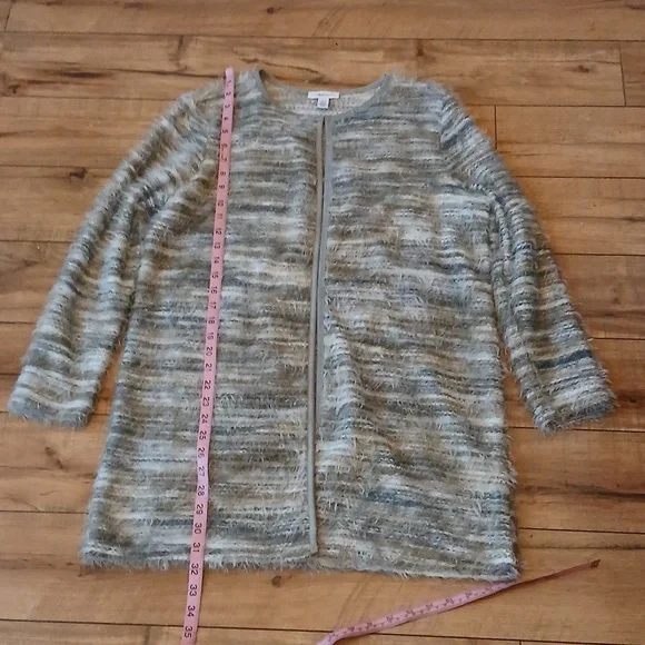 Calvin Klein Women's Multicolor Fuzzy Knit Open Front Oversize Sweater. Size S - Picture 13 of 17